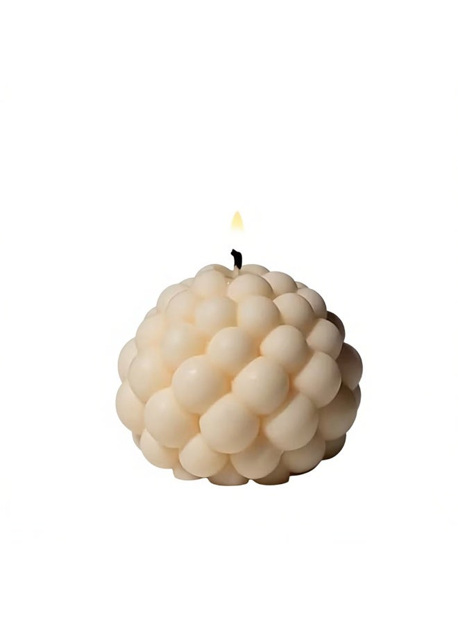 Decorative Ball Shaped Candle, White, Scented, Sphere Design, 4pcs - Image 5